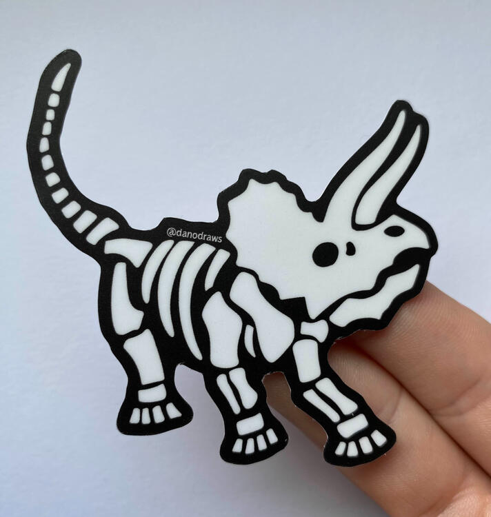 Skelly Tricera Sticker